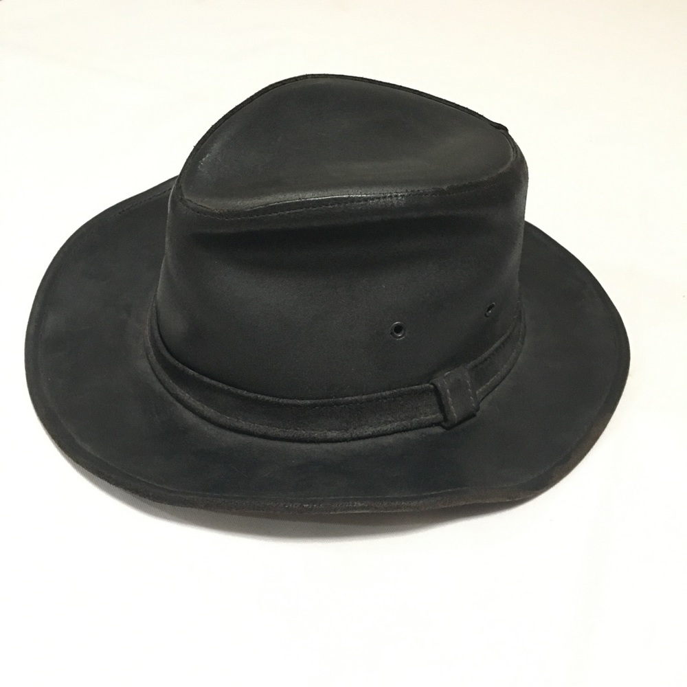 Minnetonka Leather Outback Hat Sz M Medium USA